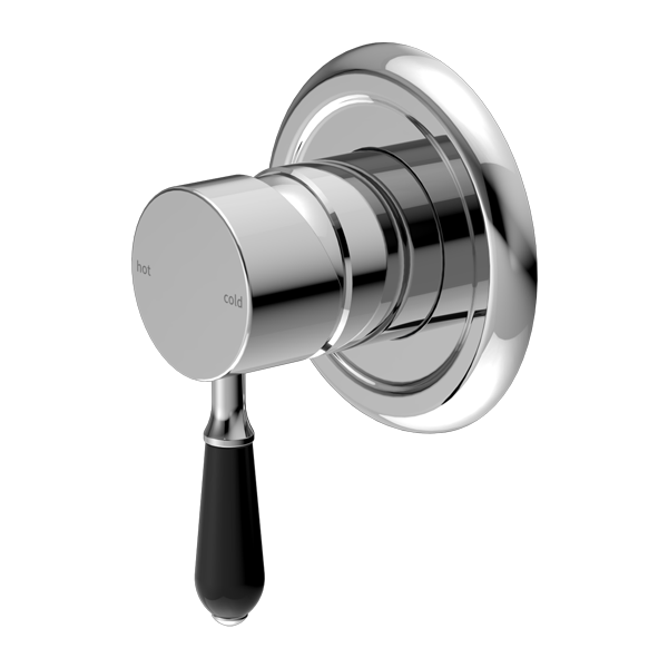 York Shower Mixer | Black Porcelain Lever