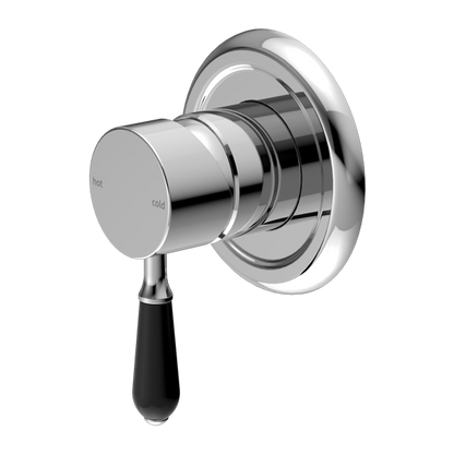 York Shower Mixer | Black Porcelain Lever