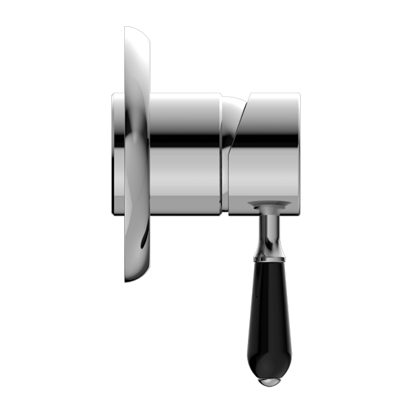 York Shower Mixer | Black Porcelain Lever