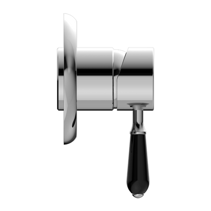 York Shower Mixer | Black Porcelain Lever