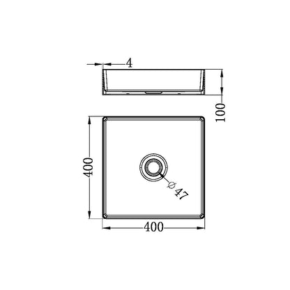 Stainless Steel Basin | Above Counter | Square | 400mm