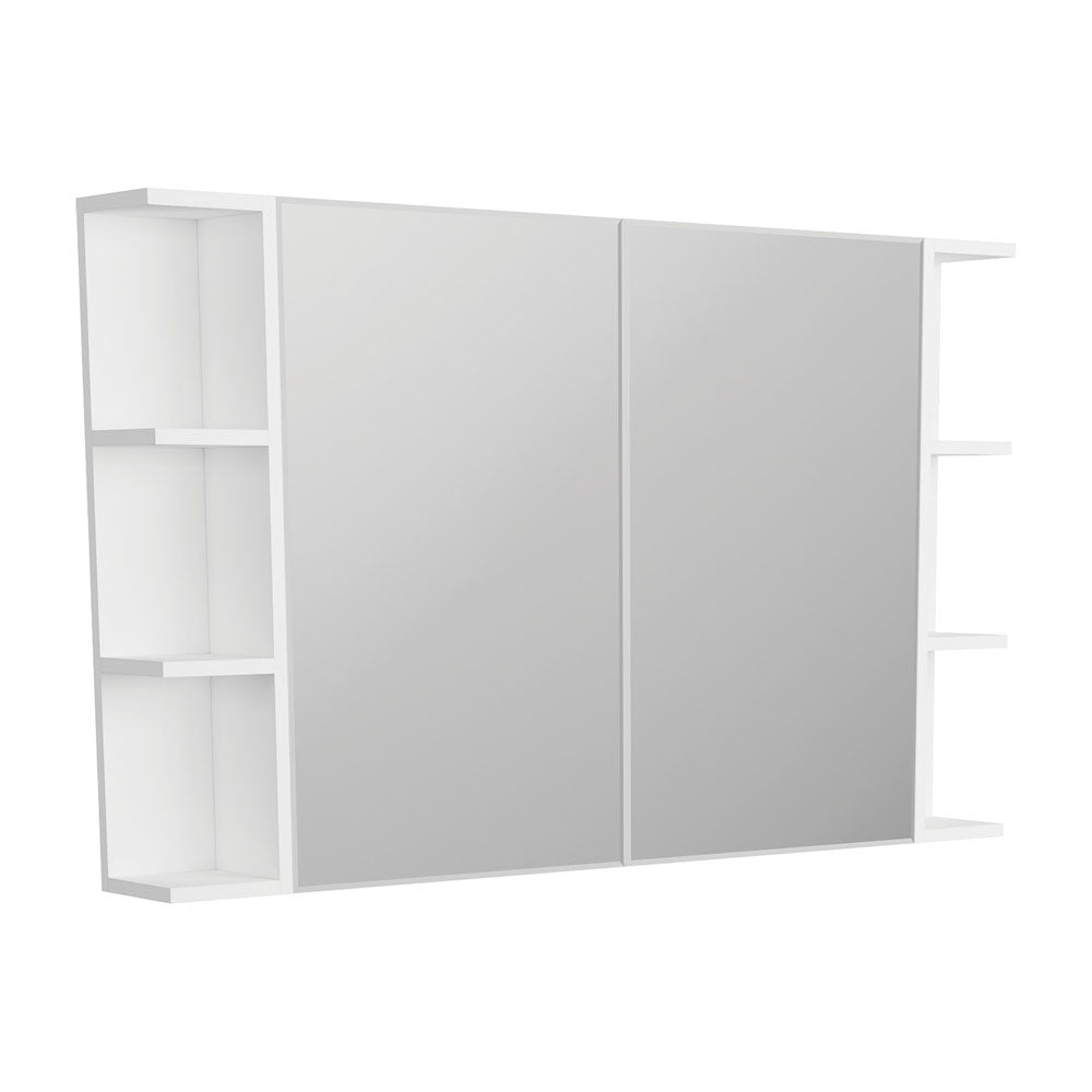 Bevel Edge Mirror Cabinet, 2 Side Shelves