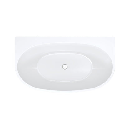 Keeto Back-To-Wall Acrylic Bath, 1300mm