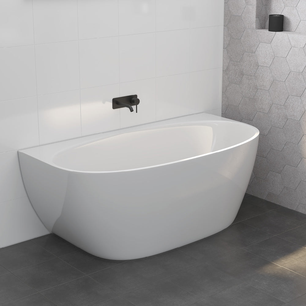 Keeto Back-To-Wall Acrylic Bath, 1500mm