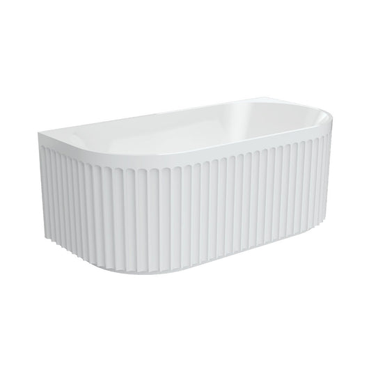 Eleanor Fluted Back-to-Wall Acrylic Bath, 1500mm