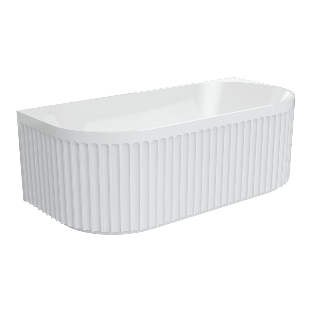 Eleanor Fluted Back-to-Wall Acrylic Bath, 1700mm