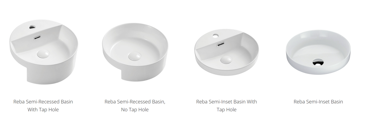 Reba Semi-Inset Basins Gloss White