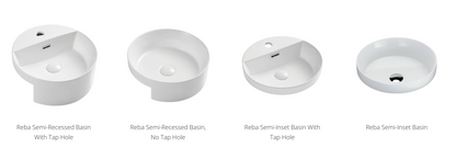 Reba Semi-Inset Basins Gloss White