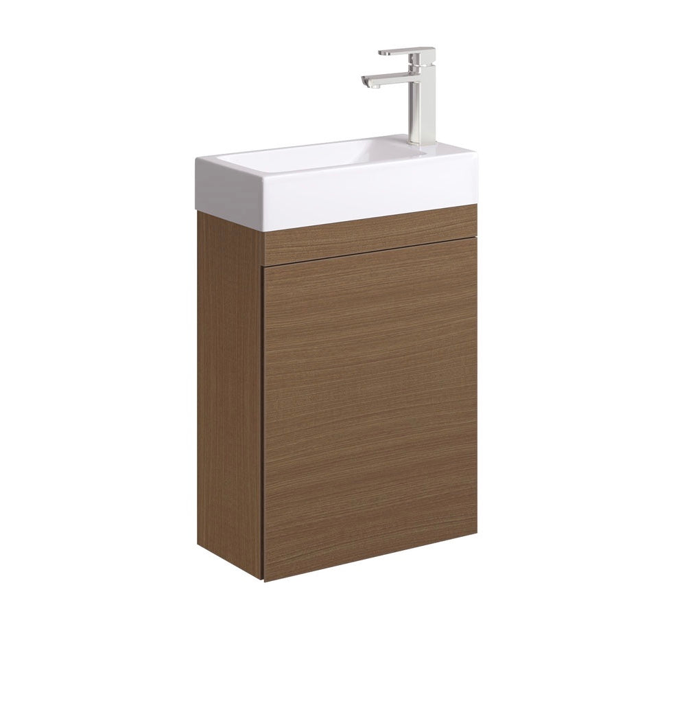 Denzel Edge 450 Ensuite Wall Hung Vanity, Walnut