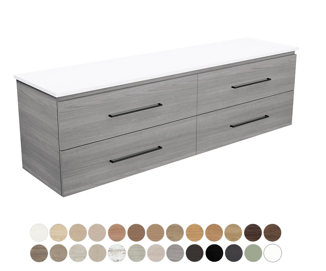 Carmen All Drawer 1800 Double Bowl Wall Hung Vanity
