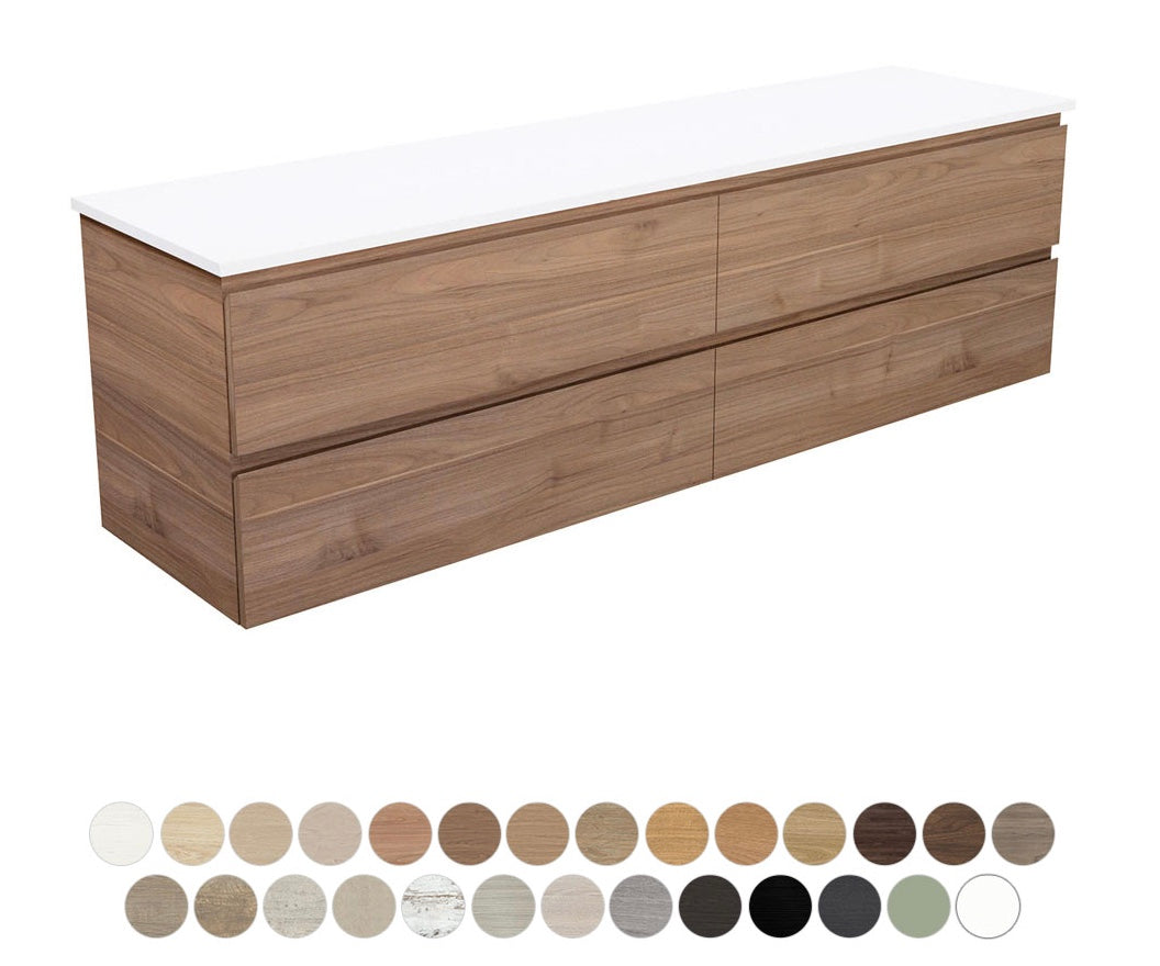 Carmen All Drawer 1800 Double Bowl Wall Hung Vanity