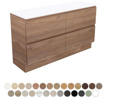 Carmen All Drawer 1500 Double Bowl Floor Standing Vanity