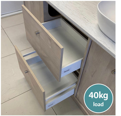 Carmen All Drawer 1500 Double Bowl Floor Standing Vanity