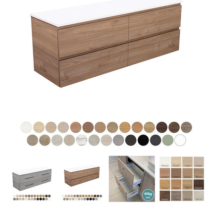 Carmen All Drawer 1500 Double Bowl Wall Hung Vanity