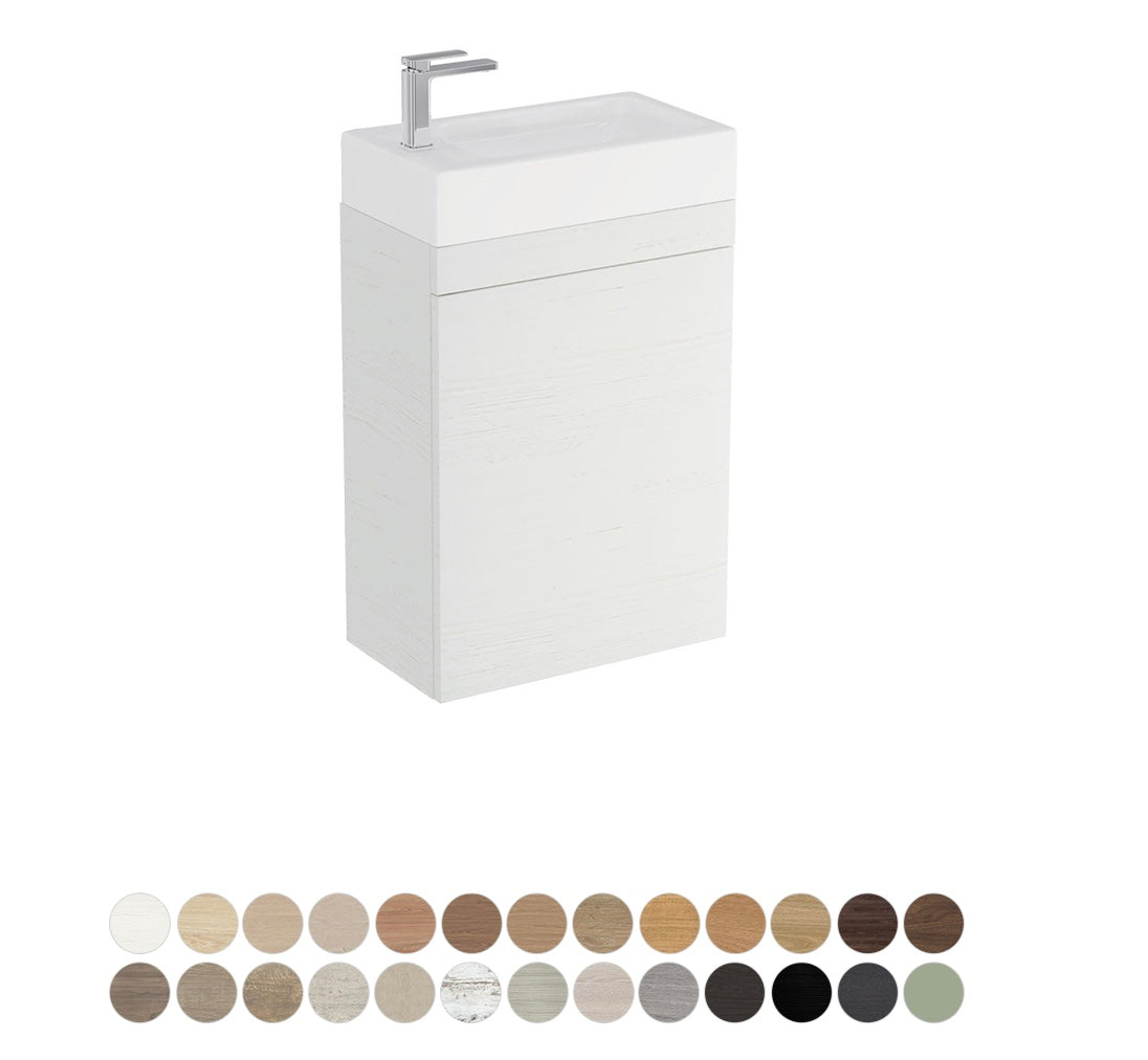 Riley Slim Ensuite 450 Wall Hung Vanity, Ralph Basin-Top