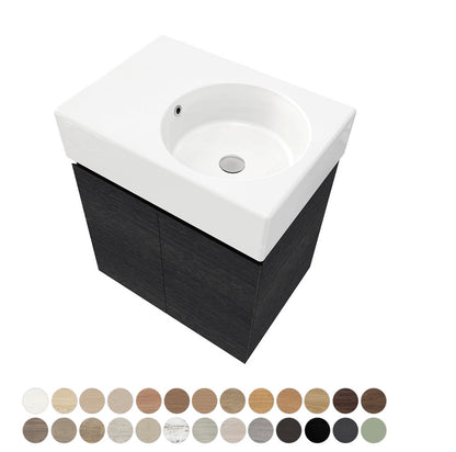 Reba Ensuite Door 600 Right Bowl Wall Hung Vanity