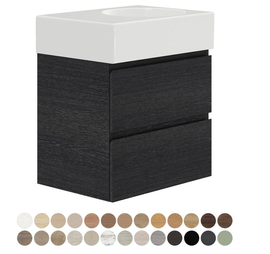 Reba Ensuite Drawer 600 Right Bowl Wall Hung Vanity