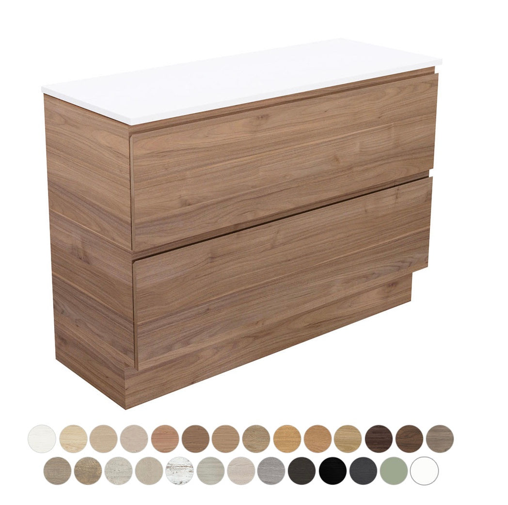 Carmen All Drawer 1200 Double Bowl Floor Standing Vanity