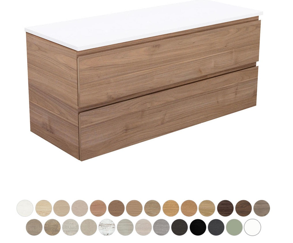 Carmen All Drawer 1200 Double Bowl Wall Hung Vanity