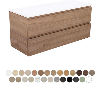 Carmen All Drawer 1200 Double Bowl Wall Hung Vanity