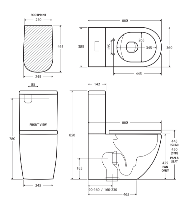 Koko Back-to-Wall Toilet Suite, Matte White