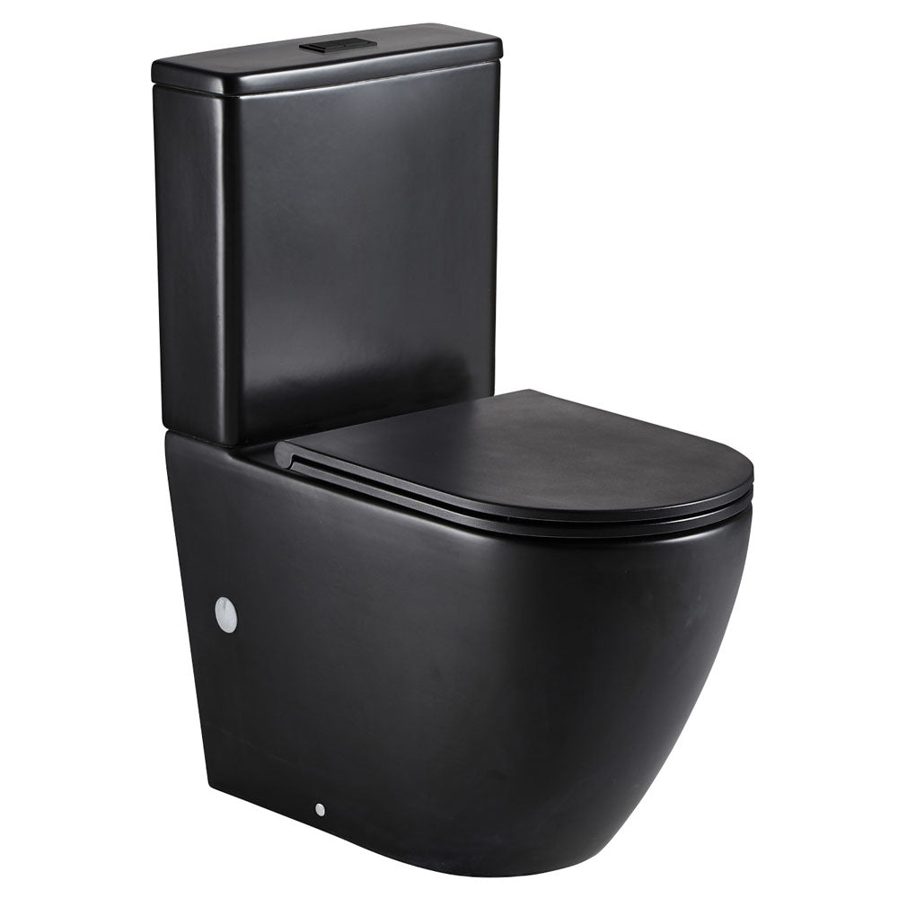 Koko Back-to-Wall Toilet Suite, Slim Seat, Matte Black