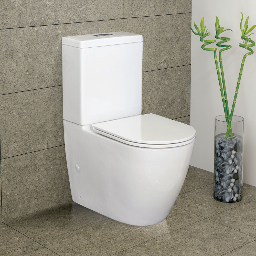 Empire Back-to-Wall Toilet Suite, Gloss White with Slim Seat