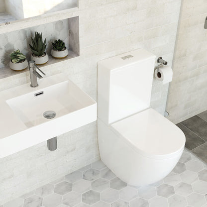 Alix Back-to-Wall Toilet Suite, Gloss White