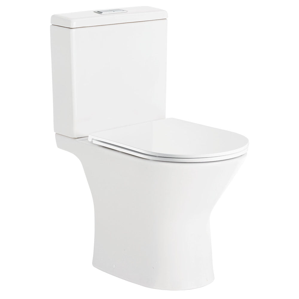 Chica Close-Coupled Toilet Suite, Gloss White with Slim Seat