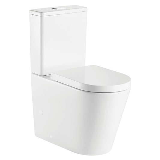 Kaya Tornado Flush Back-to-Wall Toilet Suite, Gloss White