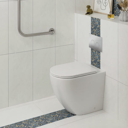 Alix Ambulant Wall-Faced Toilet Suite, Gloss White with Slim Seat