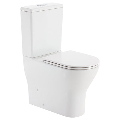 Tono Tornado Flush Back-to-Wall Toilet Suite, Gloss White with Slim Seat