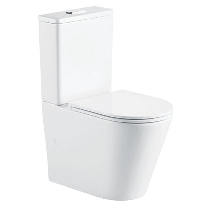 Aluca Tornado Flush Back-to-Wall Toilet Suite, Gloss White with Slim Seat