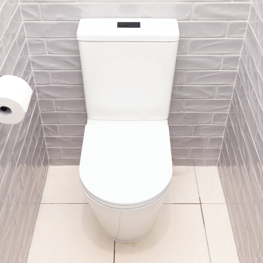 Aluca Tornado Flush Back-to-Wall Toilet Suite, Gloss White with Slim Seat