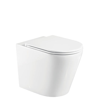 Aluca Tornado Flush Wall-Faced Toilet Suite, Gloss White with Slim Seat