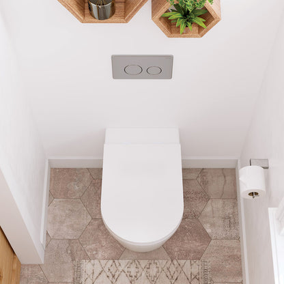 Aluca Tornado Flush Wall-Faced Toilet Suite, Gloss White with Slim Seat