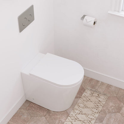 Aluca Tornado Flush Wall-Faced Toilet Suite, Gloss White with Slim Seat