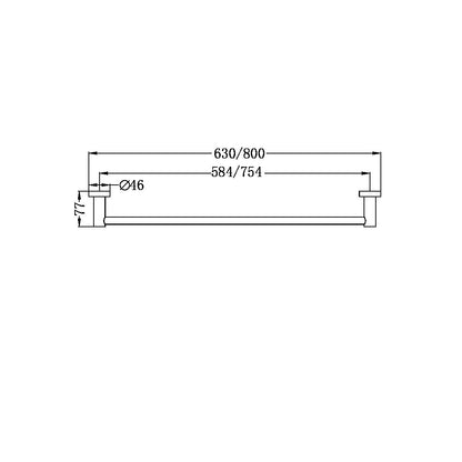 Mecca Towel Rail | Single | 600/800mm