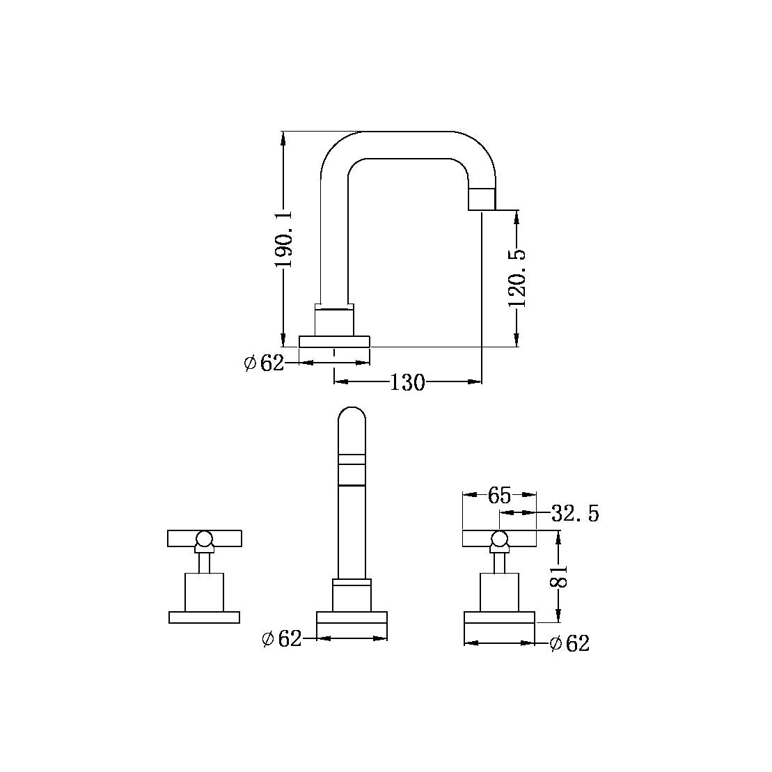 X Plus Basin Set | Fixed Spout