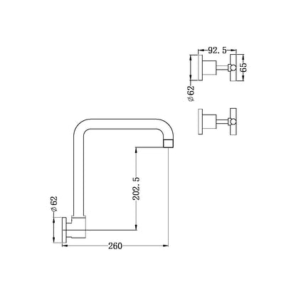 X Plus Wall Basin Set | 180/215mm