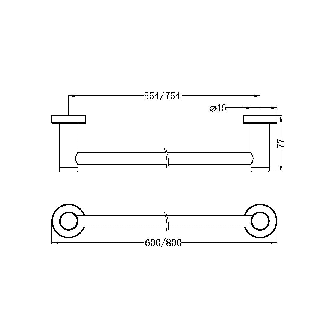 Classic Towel Rail | Single | 600mm/800mm