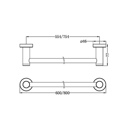 Classic Towel Rail | Single | 600mm/800mm