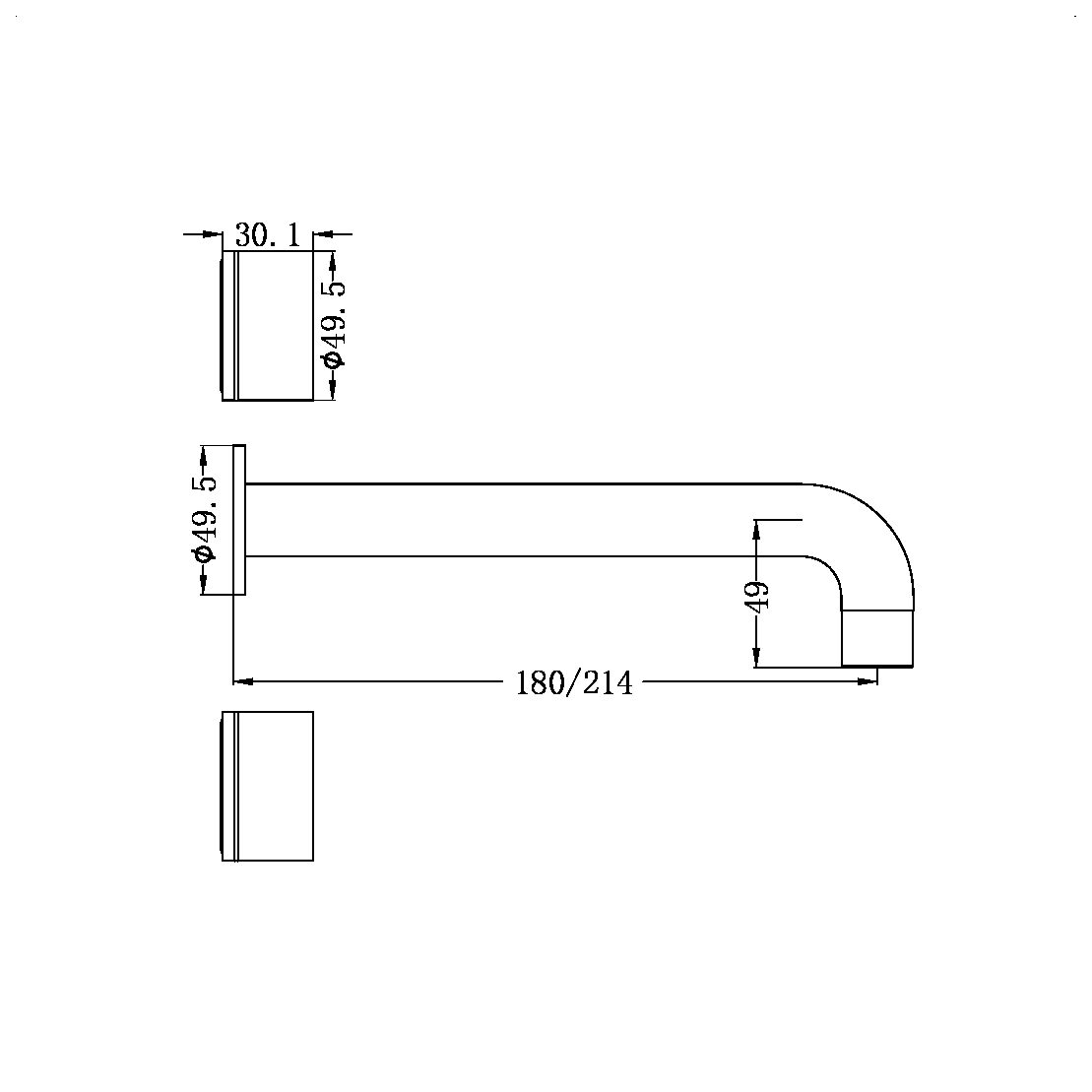 Kara Wall Basin Set | 180/217mm Spout