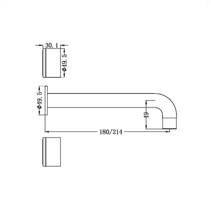 Kara Wall Basin Set | 180/217mm Spout