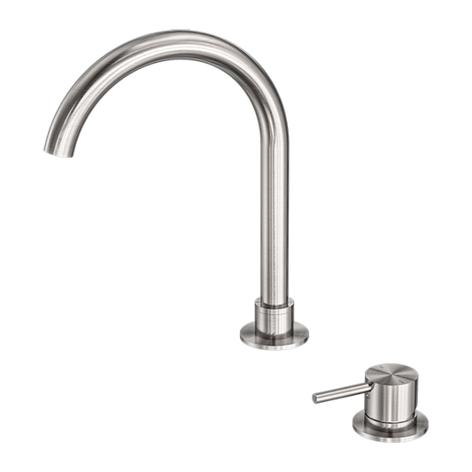 Mecca Hob Basin Mixer | Round Swivel Spout