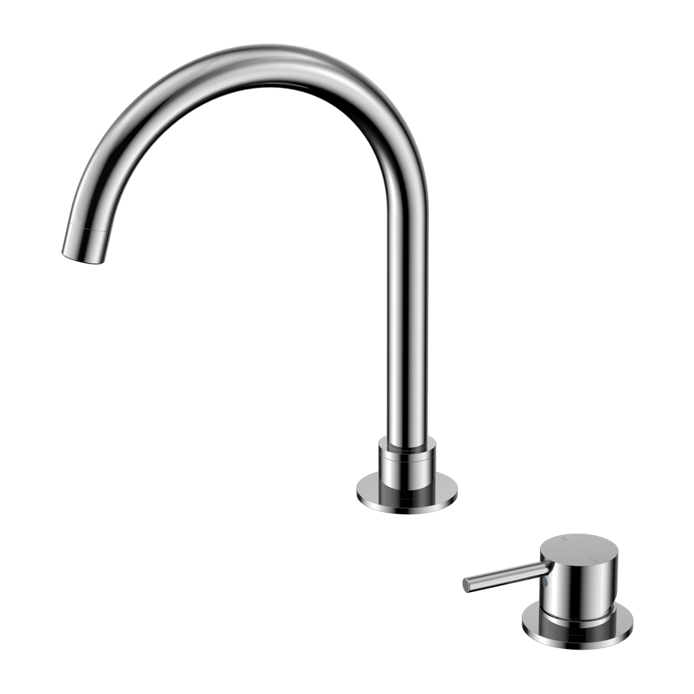 Mecca Hob Basin Mixer | Round Swivel Spout