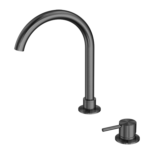 Mecca Hob Basin Mixer | Round Swivel Spout