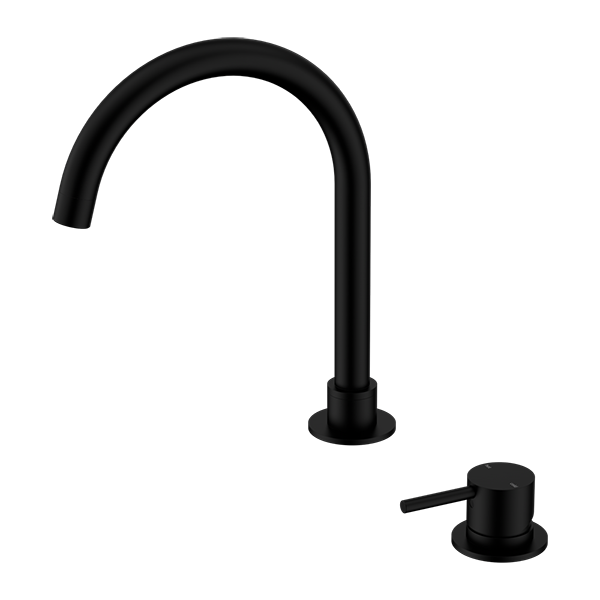 Mecca Hob Basin Mixer | Round Swivel Spout