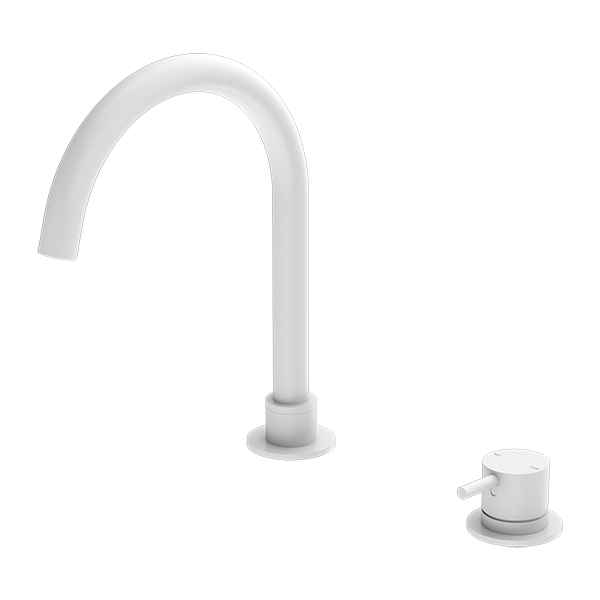 Mecca Hob Basin Mixer | Round Swivel Spout