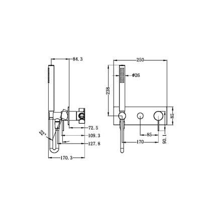 Mecca Shower Mixer | Diverter System | Back Plate